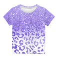 thumbnail image 4 of NAISIBABY Summer Girls Short Sleeve Printed T-Shirt, Kids Round Neck Casual Daily Versatile Tops Purple 4-5T, 4 of 4