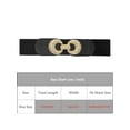 thumbnail image 4 of INSPIRE CHIC Women's Elastic Belt Alloy Double Ring Buckle Fashion Suitable for Skirt Dress 67x6cm/26.4x2.4" Black, 4 of 6