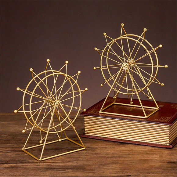 VERDANVERSE Adorno Fortuna Dorado En Metal Para De Escritorio Y Estantes