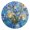 Gold, variant on Blue Flowers in Pots Round Wall Clock Silent Battery Operated Home Decor for Living Room Bedroom