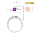 thumbnail image 4 of ANGARA Natural Bar-Set Solitaire Round Amethyst Bypass Ring in 925 Sterling Silver for Women (Size-5mm) | February Birthstone, Birthday, Anniversary, Jewelry Gift for Women | Natural Amethyst Ring, 4 of 9
