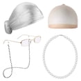 thumbnail image 1 of Kids Granny Old Lady School Play Dress Up Wig Accessory Set, 1 of 4