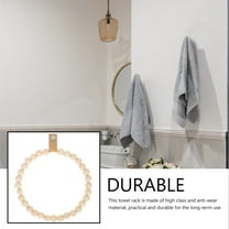 PTOOTP Boho Bathroom Hand Towel Holder Bohemian Style Towel Ring Khaki Wood 1Set 7.66x7.66in