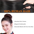 thumbnail image 4 of Yanonmyfd Straight Human Hair Bun Hairpiece for Women with Thin Hairs,Wavy Ponytail Topper Hairpiece with Elastic Band for Instant Thick Updo Small Messy Bun Hairpieces Natural Black 1PCS, 4 of 7