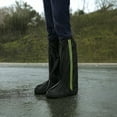 thumbnail image 2 of Pair of Oxford Cloth Tall Waterproof Shoe Covers, 17.7 in / 45 cm High, Black Rain Shoe Covers for Outdoor Use, Anti-Slip, Wear-Resistant, Reusable, Sand-Proof, Size L, 2 of 5