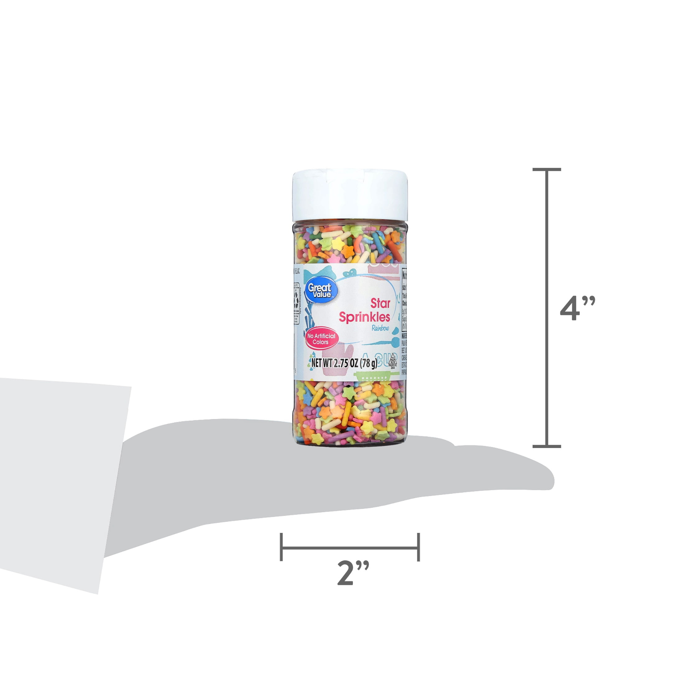 Great Value Rainbow Stars Decorating Sprinkles, 2.75 oz