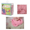 1 Beginner Easy Yarn Crochet Knitted Scarf Kit Dusty Rose Knit Handmade Kid Gift