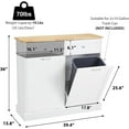 thumbnail image 4 of Double Tilt Out Trash Can Cabinet, 20 Gallon Freestanding Kitchen Trash Can Holder with 2 Hideaway Drawers & Cutting Board, Pet Proof Hidden Garbage Recycling Cabinet Laundry Hamper, White, 4 of 14