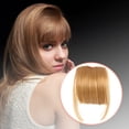 thumbnail image 4 of Wigs Human Hair Ladies Bangs Wig Front Fringe Head Clipped In The Human Hair Extension Wig Female Air Bangs Sideburns Qi Bangs Hairpin, 4 of 5