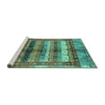 thumbnail image 2 of Ahgly Company Machine Washable Indoor Rectangle Abstract Turquoise Blue Modern Area Rugs, 8' x 10', 2 of 4