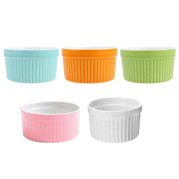 OUNONA 5Pcs Ceramic Baking Dish Small Round Practical Design For Restaurant Use