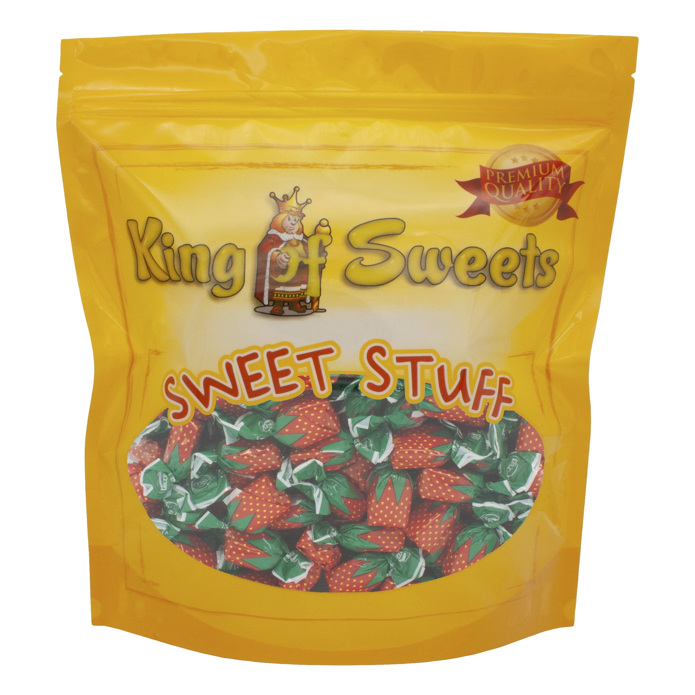 Strawberry Filled Hard Candy Bon Bons Indiviually Wrapped 3 Pounds in a Resealable Bag