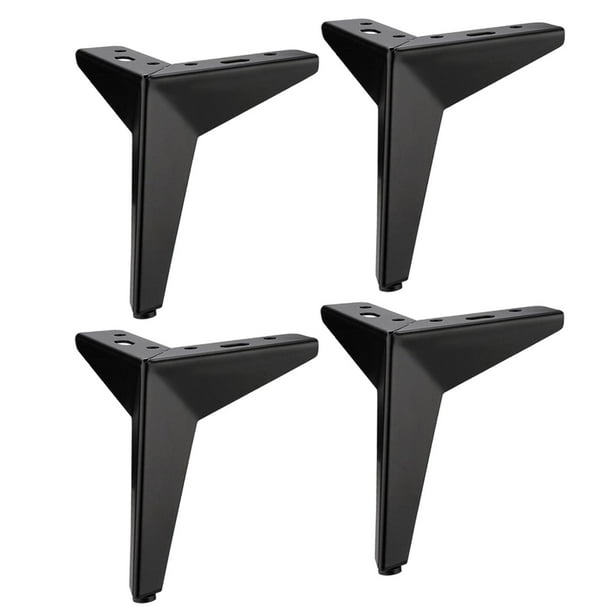 Juego de 4 patas triangulares de repuesto para muebles, sofás y mesas de centro, de alta resistencia. Negro 15cm