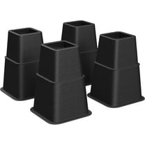 Bed Furniture Risers, Heavy Duty Bed Lifts in Heights of 3, 5 or 8 Inches, Lifts up to 1300 lb, Stackable Risers for Sofa, Table Legs Extenders, 8-Pack, Black