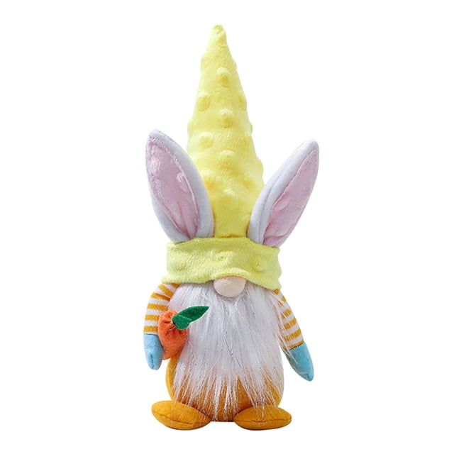Gkeoshab Desktop Ornament Easter Decorations Creative Cute Rabbit Ears Forest Man Doll Pendant Rabbit Party Atmosphere Decoration Arrangement Home & Garden