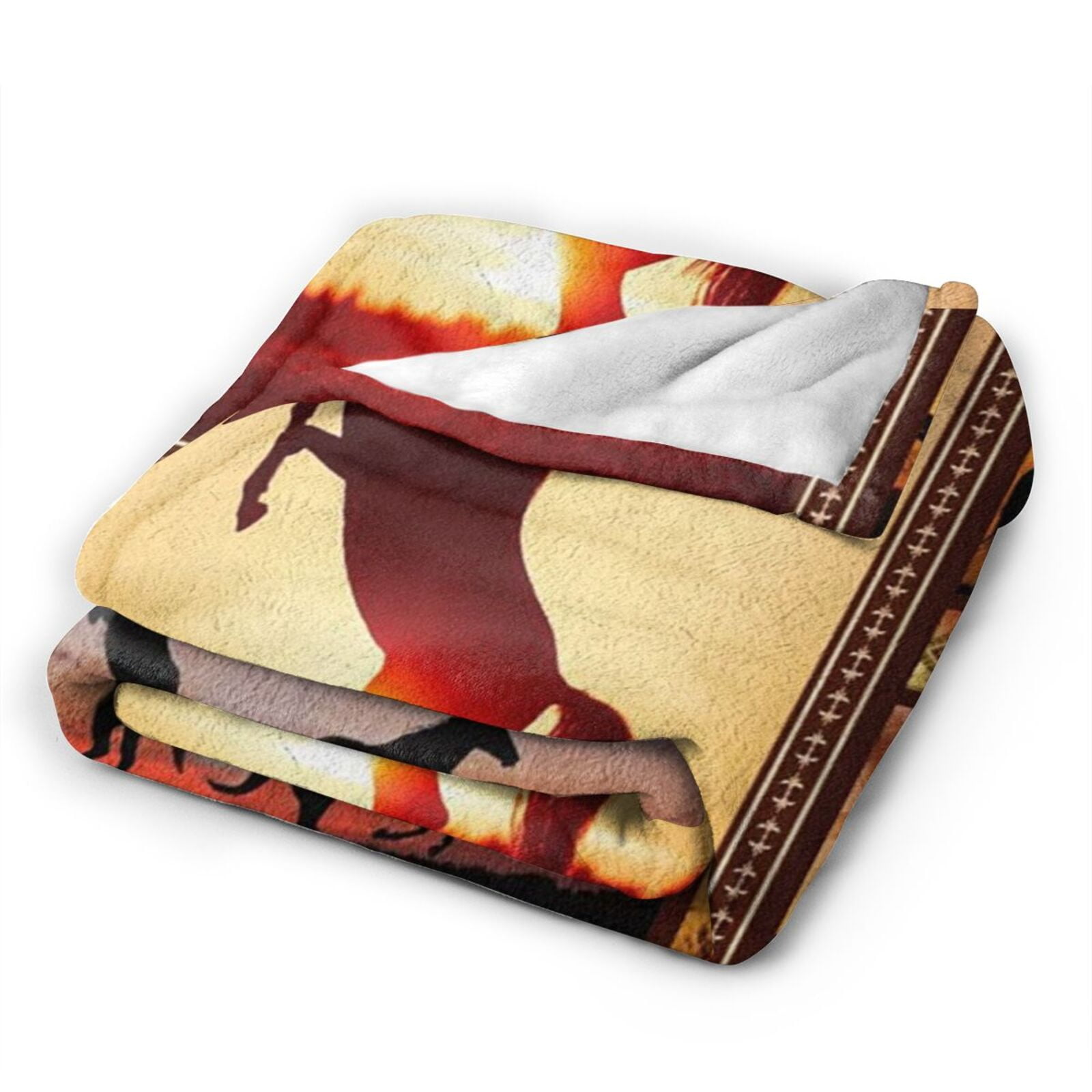 SPXUBZ Horse Blanket Wild Horse Blanket Flannel Blanket Sofa Couch Warm Soft Bed Blanket for All Season 50x60in