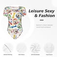 thumbnail image 5 of Uemuo Cartoon Labrador Retriever Pattern Women's One Piece Short Sleeve Swimsuit Rash Guard Surfing Modest Quick-drying Swimsuit Beach Essentials-, 5 of 7