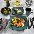 thumbnail image 2 of Gibson Elite Soho Lounge 16 Piece Square Stoneware Dinnerware Set, Teal Green & Black, 2 of 7