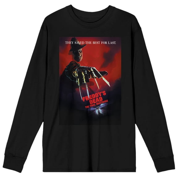 Nightmare on Elm Street They Saved the Best for Last Men's Black Long Sleeve Tee-M