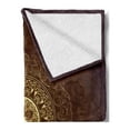 thumbnail image 2 of Mandala Soft Flannel Fleece Throw Blanket, Universe Spiritiual Culture Vintage Floral Motif, Cozy Plush for Indoor and Outdoor Use, 60" x 80", Chestnut Brown Yellow, by Ambesonne, 2 of 5