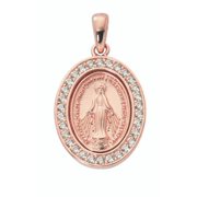 McVan JR800 0.87 x 0.64 x 0.1 in. Rose Gold Sterling Silver Miraculous Medal
