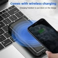 thumbnail image 5 of 10000mAh Wireless Power Bank, Phone Portable Charger in 4 Cable External Battery Pack Charging, Black, 5 of 11