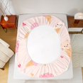 thumbnail image 4 of Manfei Kawaii Kitten Fitted Sheet Full, Ice Cream Cat Animal Bed Set, Pink, 3 Pieces, 1 Fitted Sheet and 2 Pillowcases, 4 of 6