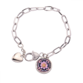 thumbnail image 1 of Pulsera de cadena de corazón Unbranded Cultura de flor morada Mexicon elemento grabado joyería encanto moda, 1 of 3