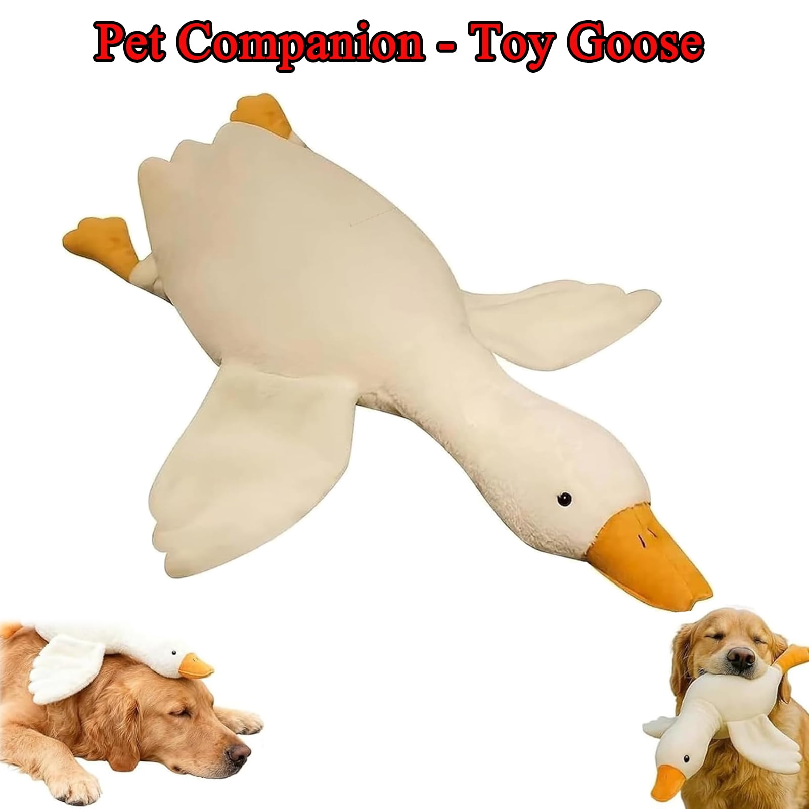 2pcs 35.43" Realistic Goose Plush Dog Toy - Super-Sized, Tough Chew-Resistant Companion for Indoor Play, Cuddles & Reducing in Large Breed Dogs