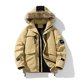 thumbnail image 2 of Parka de invierno para hombre, nueva chaqueta de felpa gruesa y cálida con forro polar y cuello de piel con capucha, para otoño e invierno, 2023, 2 of 4