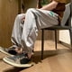 thumbnail image 5 of Pantalones rectos de verano a rayas, pantalones de chándal finos para hombre, sudadera para adultos, pantalones deportivos holgados Y2k de talla grande para hombre, 5 of 5