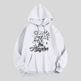 thumbnail image 2 of Xudanell Black Hoodie Women Beach Coconut Trees Print Oversized Jacket Hoodie Cycling Sweatshirt White XXL, 2 of 3