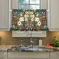 thumbnail image 2 of Yayeee Kitchen Curtains Light Filtering 27"x36" Rod Pocket Short Cafe Window Panel, Floral Garden, 2 of 7