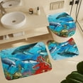 thumbnail image 4 of Shower Curtain set Bathroom Rugs Set of 4, Horse Flowers Bath Mat Shower Curtain with Hooks Toilet Lid Cover Bathroom Decor Accessories for Tub Home Hotel Farmhouse, 4 of 8