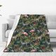 thumbnail image 1 of Fotbe Flamingos And Palm Leaves Manta de Franela Acolchonada con Estampado, Súper Suave y Esponjosa, Extra Grande para Sofá, Cama, Uso Todo el Año-60"x50", 1 of 7