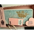 thumbnail image 5 of Juicy Couture Zip-Around Women's Crown Logo Wristlet Wallet with Removable Pouch, White & Sage, 5 of 6