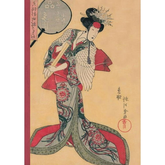 Carnet Blanc, Estampe Femme � l'�ventail, Japon 19e