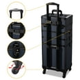 thumbnail image 3 of Byootique Makeup Train Case Trolley w/ Cube Case Cosmetic Organizer Rococo, 3 of 8