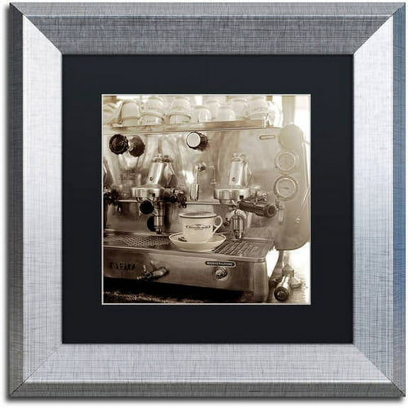 Trademark Fine Art "Tuscany Caffe I" Canvas Art by Alan Blaustein, Black Matte, Silver Frame