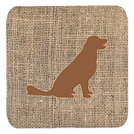 

Labrador Burlap and Brown Foam Coasters Set - 4