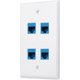 thumbnail image 1 of Placa de Pared Ethernet de 4 Puertos, Toma de Pared Cat 6 Hembra-Hembra, Compatible con Dispositivos Keystone RJ45 Cat7/6/6e/5/5e – Toma de Pared para Enchufe Ethernet (Azul), 1 of 7