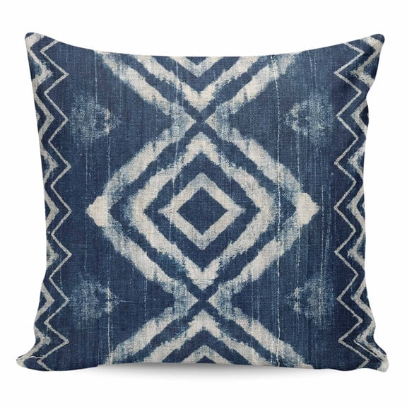Navy Blue Pillow Covers 26x26 Inch Decorative Throw Pillow Cover, Vintage Tribal Abstract Geometric Tie Dye Art Sofa Pillowcases Accent Cushion Case Home Decor Bedroom Living Room