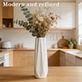 thumbnail image 2 of JILIJIA 12-Inch Tall Textured Decorative Flower Vase, White Ceramic Vase for Home Decor, 2 of 9