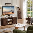 thumbnail image 6 of Joaxswe Modern Farmhouse with 2 Doors TV Stand, up to 65 inches, Rustic TV Stands for Bedroom, Walnut Wood Grain Finish, 6 of 11