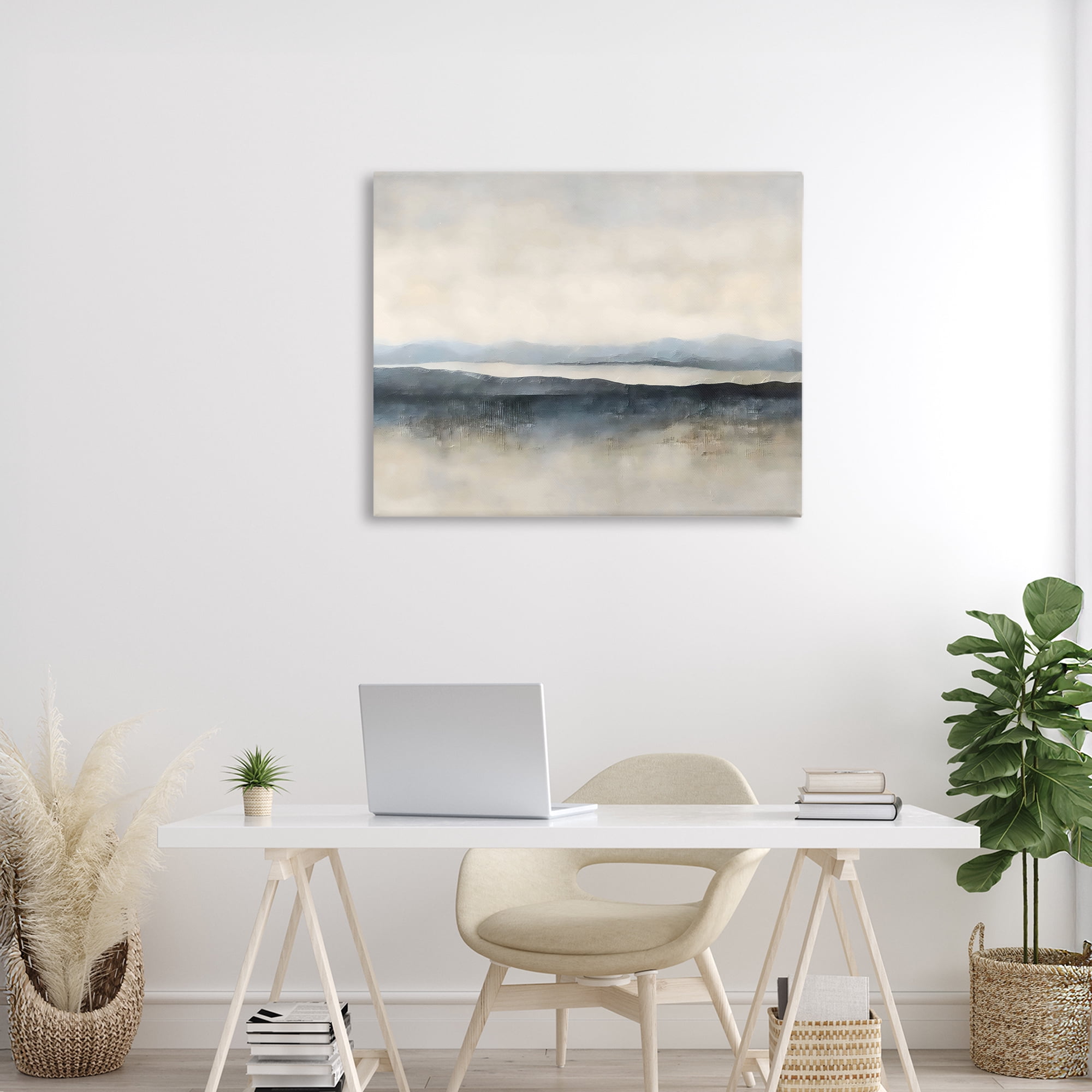 Stupell Industries Misty Muted Horizon Canvas Wall Art, design by Riley B
