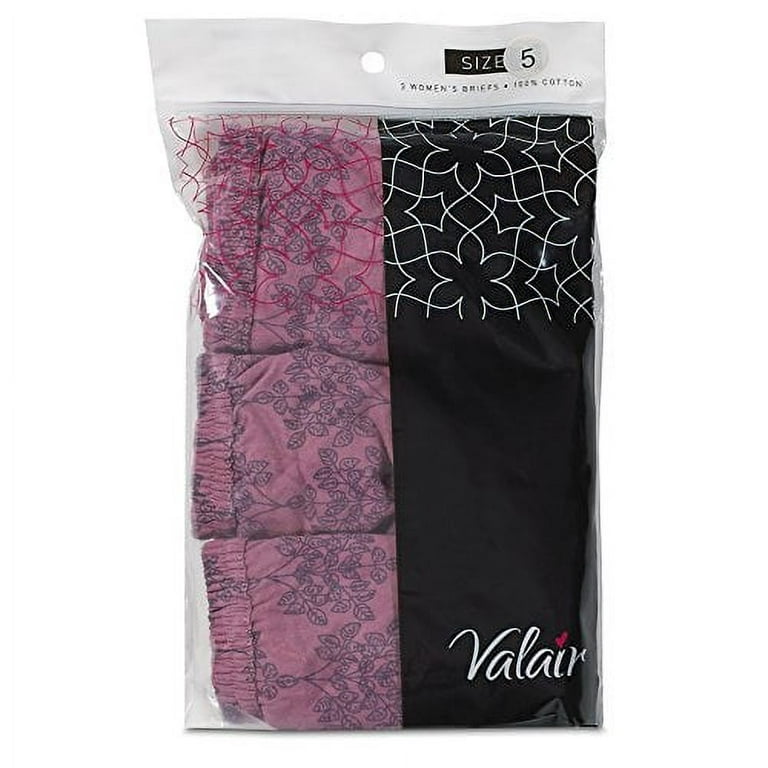 Valair Women's Full Cut Soft Cotton Brief Panty - Pack of 3 - Various  Colors - Walmart.com