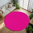 thumbnail image 3 of Rose Pink 6ft Round Rug, Farmhouse Solid Pink Color Modern Art Non-Skid Rubber Backing Large Area Rugs - Living Room Bedroom Home Office, Indoor Floor Mat Carpets Washable Rug, 3 of 9