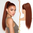 thumbnail image 1 of Yanonmyfd Black Straight Drawstring Ponytail Extension - 28 Inch Long Straight Drawstring Ponytail Extension Natural Looking Fluffy Soft Synthetic Cheer Posh Pony Tails Hairpieces Daily Party, 1 of 38