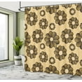 thumbnail image 4 of Ambesonne Floral Shower Curtain, Polka Dot Back Abstract Spot, 69"Wx84"L, Mustard Cream, 4 of 4