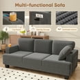 thumbnail image 6 of Furmax 84''W 3 Seat Sofa Couch Wide Armrest Modern Fabric Sofa with USB Charging Ports Corduroy Couch for Living Room,Gray, 6 of 7